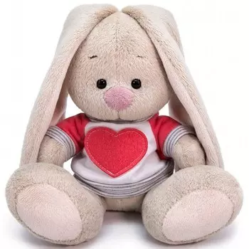 Мягкая игрушка Budi Basa Зайка Ми в белой толстовке с сердцем 15 см