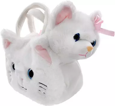 Мягкая игрушка Fluffy Family Котенок с бантом в сумочке 18 см