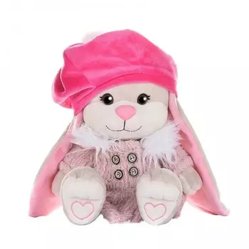 Мягкая игрушка Jack&amp;Lin Зайка в пальто и яркой шапке 25 см