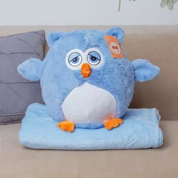 Мягкая игрушка KiDWoW Сова с пледом 2 в 1 301223671