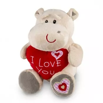 Мягкая игрушка Maxitoys Бегемот Боня с сердцем 30 см