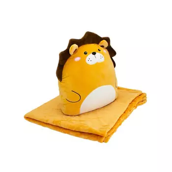 Мягкая игрушка Mihi Mihi Львенок с пледом внутри 40 см