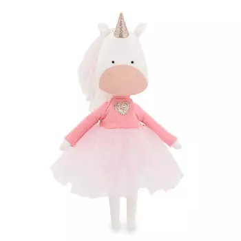 Мягкая игрушка Orange Toys Единорог Дафни в платье с сердцем 30 см