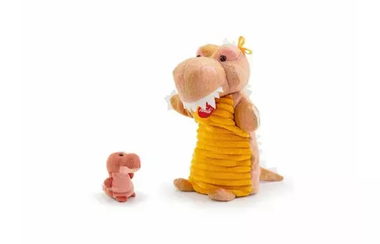 Мягкая игрушка Trudi Динозавр с детенышем на руку 23х25х10 см