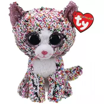 Мягкая игрушка TY Конфетти кошка с пайетками 15 см