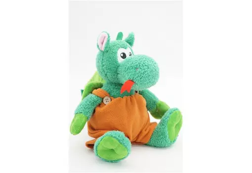 Мягкая игрушка Unaky Soft Toy Дракошечка Зина в кирпичном флисовом комбинезоне 20 см