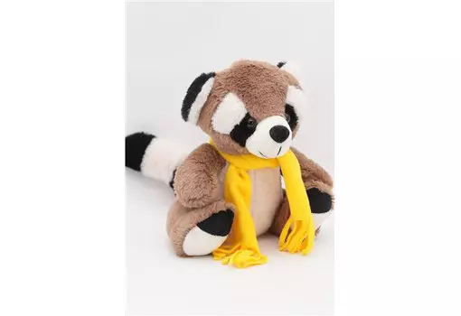 Мягкая игрушка Unaky Soft Toy Енот Крош в жёлтом шарфе 26 см