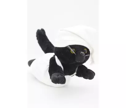 Мягкая игрушка Unaky Soft Toy Котенок Аф с шариками в белом колпаке с кисточкой 30 см