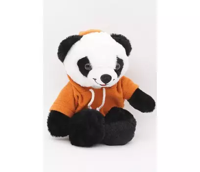Мягкая игрушка Unaky Soft Toy Панда Бро с шариками в кирпичной флисовой толстовке 33 см