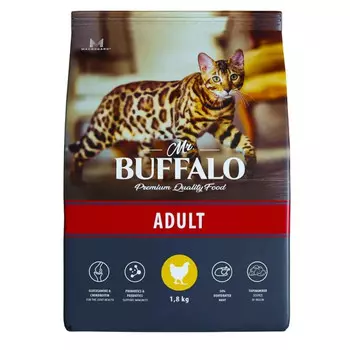 Mr.Buffalo Сухой корм Adult для кошек с курицей 1.8 кг