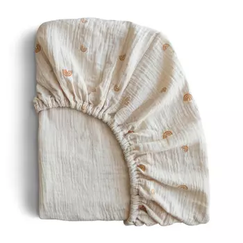 Mushie Муслиновая пеленка-простыня на резинке Rainbow