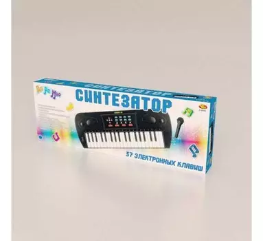 Музыкальный инструмент ABtoys Синтезатор с микрофоном и адаптером (37 клавиш)
