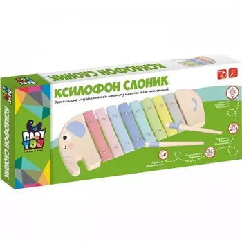 Музыкальный инструмент Bondibon деревянный ксилофон Слоник