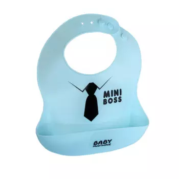 Нагрудник BabyMusthave детский из силикона Mini boss