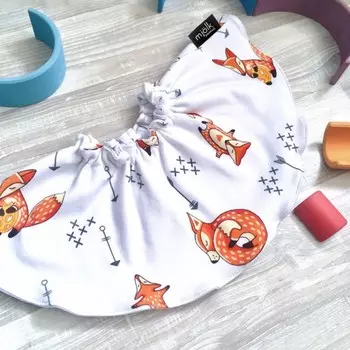 Нагрудник Mjolk двухсторонний Лисички