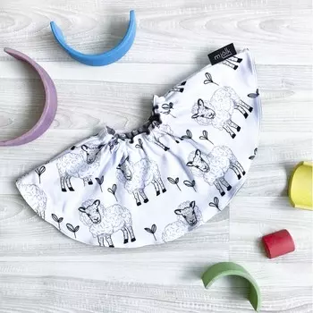 Нагрудник Mjolk Двусторонний Basic Овечки