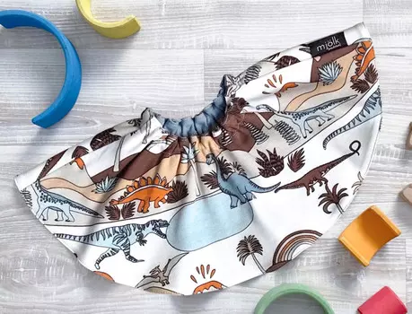 Нагрудник Mjolk Двусторонний Dinoworld