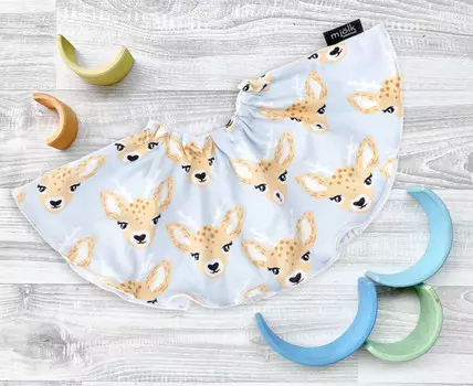 Нагрудник Mjolk Двусторонний Оленята New