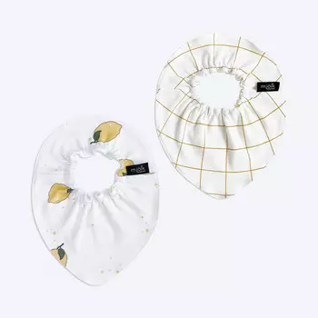 Нагрудник Mjolk Mini Лимоны/Клетка 2 шт.