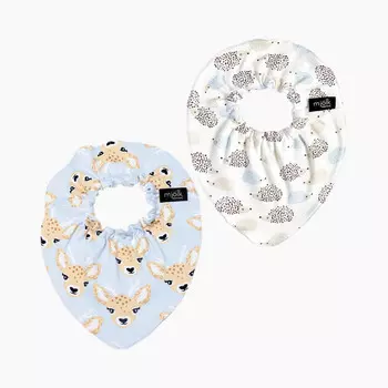 Нагрудник Mjolk Mini Оленята/Ёжики 2 шт.