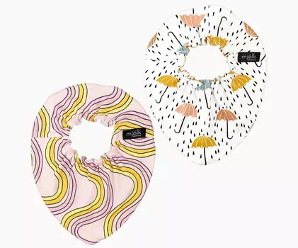 Нагрудник Mjolk Mini Радуга/Зонтики 2 шт.