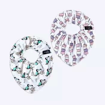 Нагрудник Mjolk Mini Туканы/Маршмэллоу 2 шт.