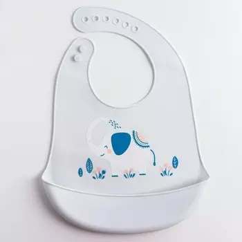 Нагрудник Mum&amp;Baby силиконовый с карманом Слон