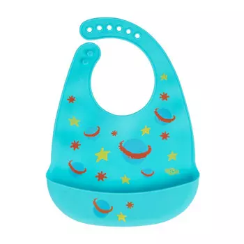 Нагрудник ПОМА Слюнявчик гибкий с карманом Планеты