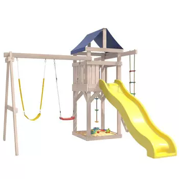 National Tree Company Детская площадка неокрашенная с гибкими качелями и лодочкой IgroWoods