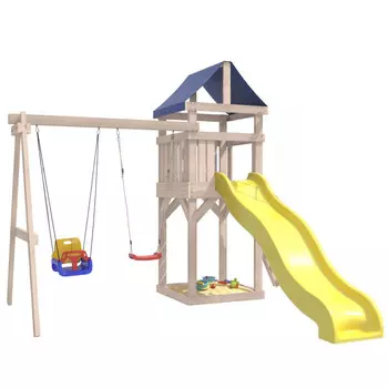 National Tree Company Детская площадка неокрашенная Сlassic с качелями лодочка и 3 в 1 IgroWoods