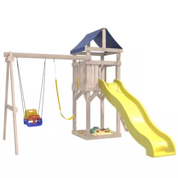 National Tree Company Детская площадка неокрашенная Сlassic с качелями 3 в 1 и гибкими подвесными IgroWoods