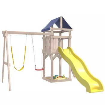 National Tree Company Детская площадка неокрашенная Сlassic с гибкими качелями и лодочкой IgroWoods