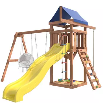 National Tree Company Детская площадка с качелями лодочка и подвесным креслом с подушкой IgroWoods