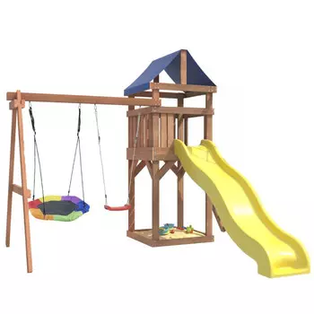 National Tree Company Детская площадка Сlassic с качелями лодочка и гнездом Гексагон IgroWoods