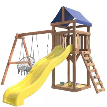 National Tree Company Детская площадка Сlassic с качелями лодочка и подвесным плетеным креслом IgroWoods