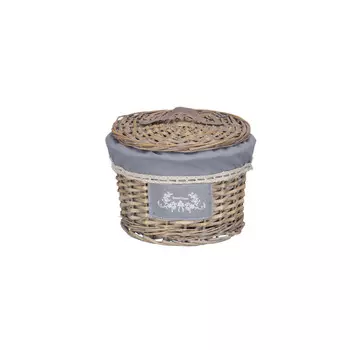 Natural House Корзина бельевая круглая Лён 24х24х18 см
