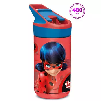 ND Play Бутылка пластиковая спортивная Леди Баг и Супер Кот 480 мл
