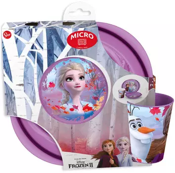 ND Play Набор пластиковой посуды для СВЧ Холодное сердце 2 (тарелка, миска, стакан)