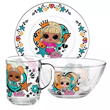 ND Play Набор посуды из стекла L.O.L. Surprise WhatUni (3 предмета)