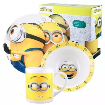 ND Play Набор посуды в подарочной упаковке Миньоны 2 Грювитация Желтый (3 предмета)