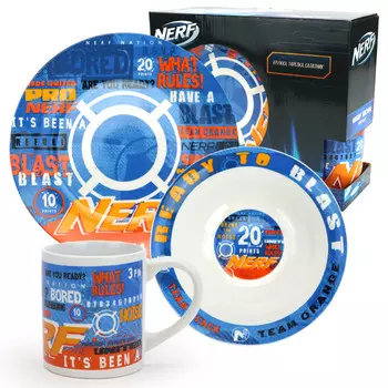 ND Play Набор посуды в подарочной упаковке Нерф Ты готов 3 предмета фарфор