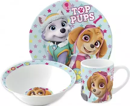 ND Play Набор посуды в подарочной упаковке Щенячий патруль Девочка Звезды (3 предмета)
