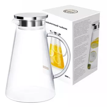 ND Play Заварочный чайник с металлической крышкой в подарочной упаковке стекло 1800 мл