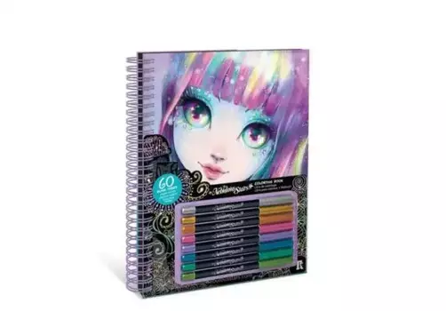 Nebulous Stars Раскраска для девочек 60 черных скетч страниц, 8 гелевых ручек