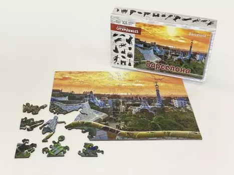 Нескучные Игры Деревянный пазл Citypuzzles Барселона