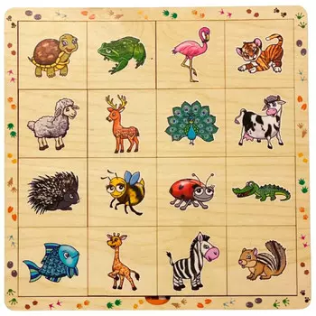 Нескучные Игры Двухслойный пазл В мире животных