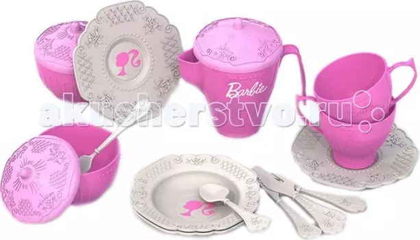 Нордпласт Набор чайной посудки Барби,18 предметов в пакете