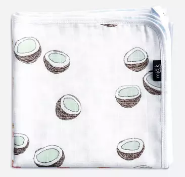 Одеяло Mjolk Муслиновое лёгкое Кокосы/Краски 80х80