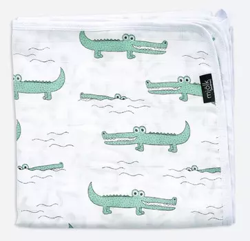 Одеяло Mjolk Муслиновое лёгкое Крокодилы/Ягодки 110x110