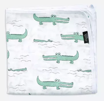 Одеяло Mjolk Муслиновое лёгкое Крокодилы/Ягодки 80х80